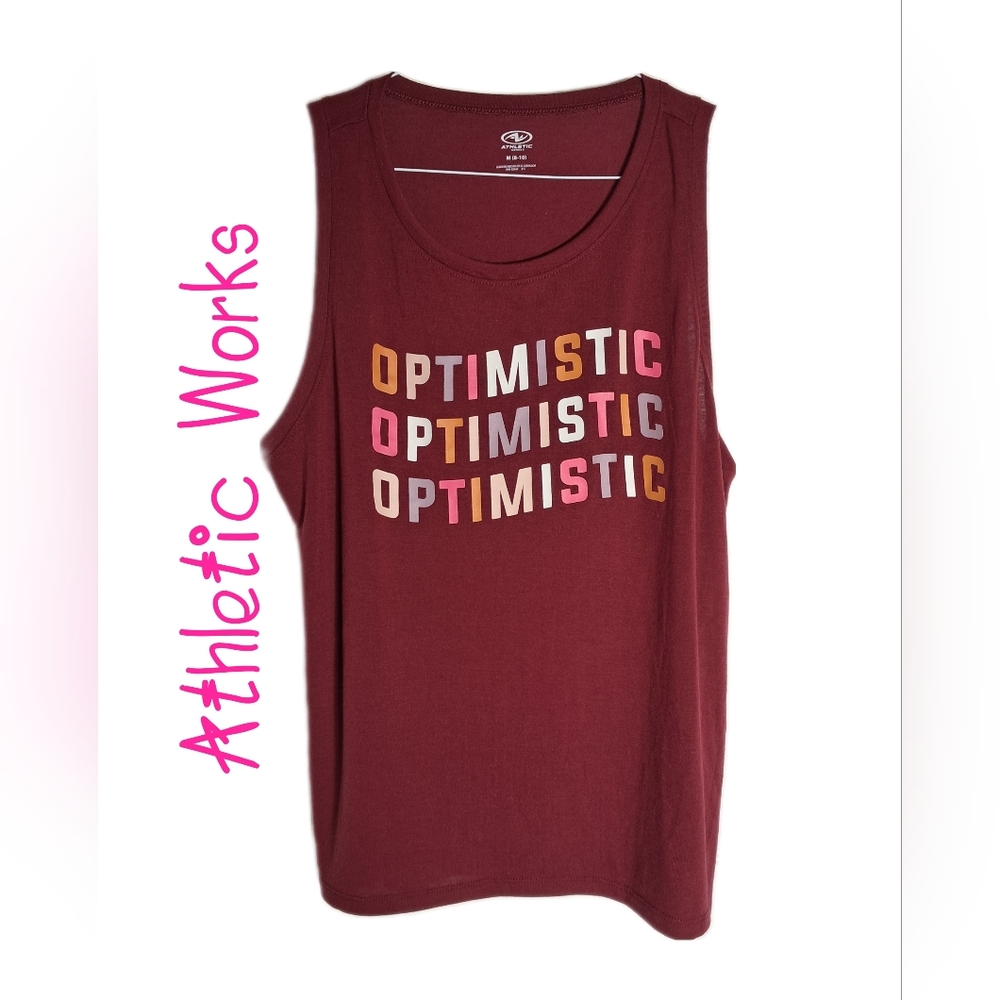 Athletic Works Maroon Optimistic Tank Top
